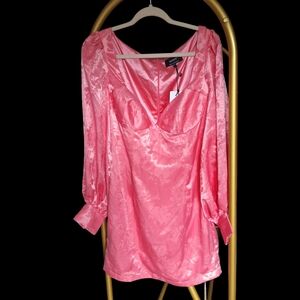 Bardot Coral Satin Dress